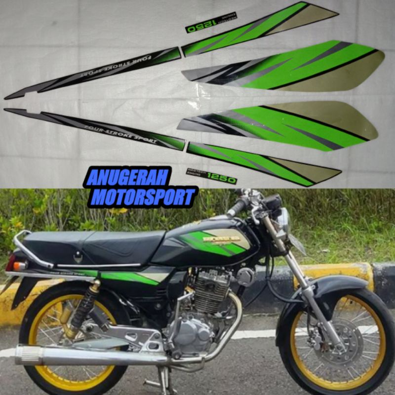 Jual Striping Honda Gl Max 1996 Body Hitam Grafis Hijau Sticker Body