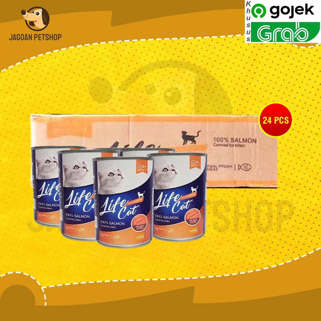 Jual Gosend Makanan Kucing Wet Food Kaleng Life Cat Grosir Dus 24 PCS