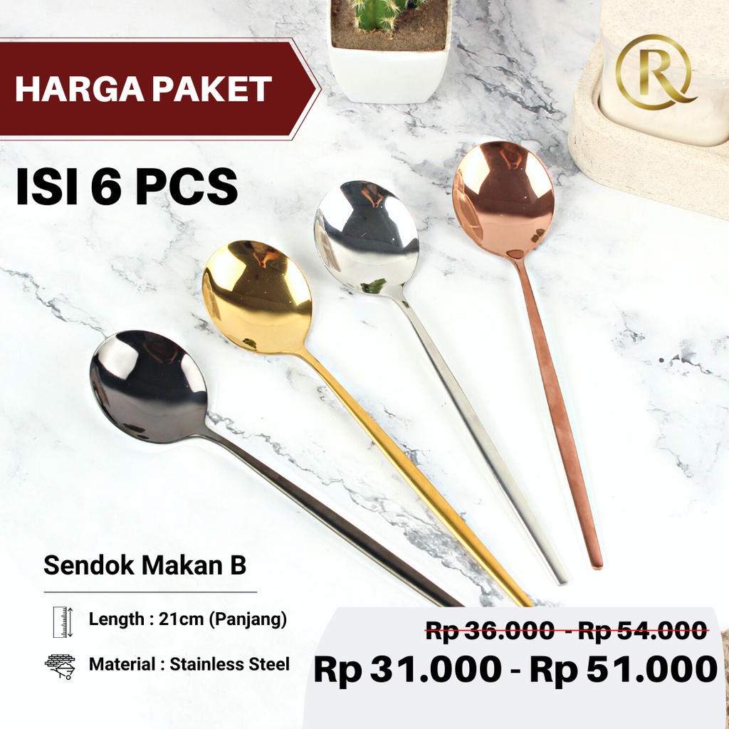 Jual Paket Isi Pcs Sendok Makan B Stainless Steel Cm Shopee Indonesia