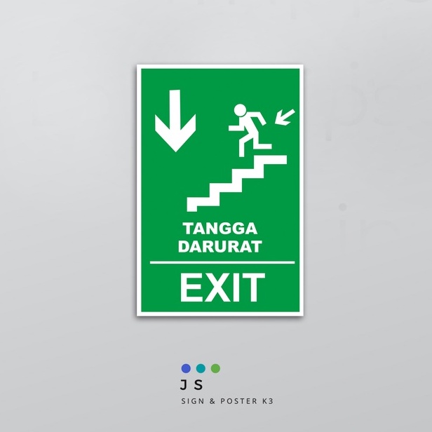 Jual STICKER K3 SAFETYSIGN TANGGA DARURAT EXIT Shopee Indonesia