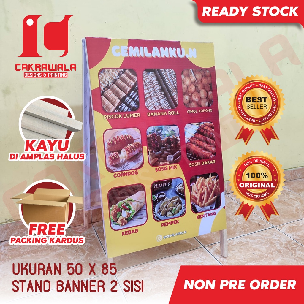 Jual STAND BANNER KAYU CEMILAN UKURAN 50 X 85 STANDING BANNER KAYU