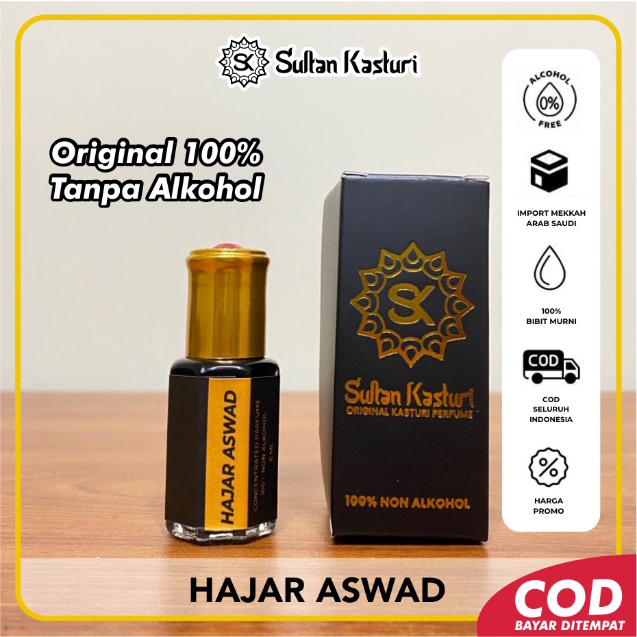 Jual Parfum Sholat Minyak Wangi Hajar Aswad Original Sultan Kasturi 6ml