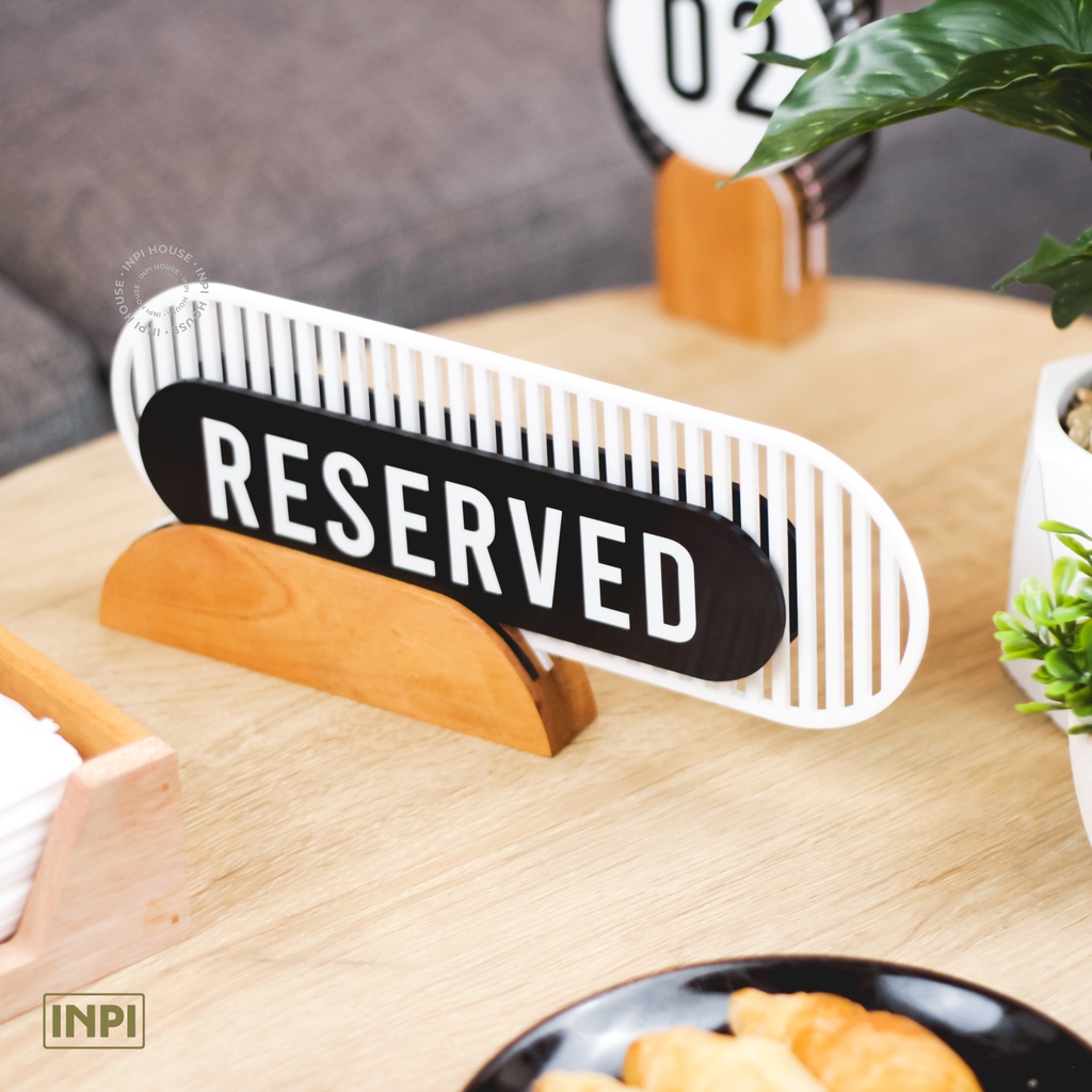 Jual Reserved Sign Meja Tamu Cafe Papan Tanda Reserved INPI House