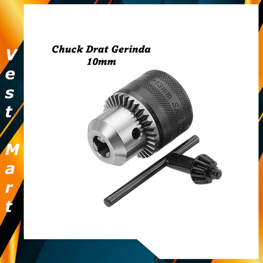 Jual Drill Chuck Kepala Bor Mm Drat Gerinda Spare Part Mesin Bor