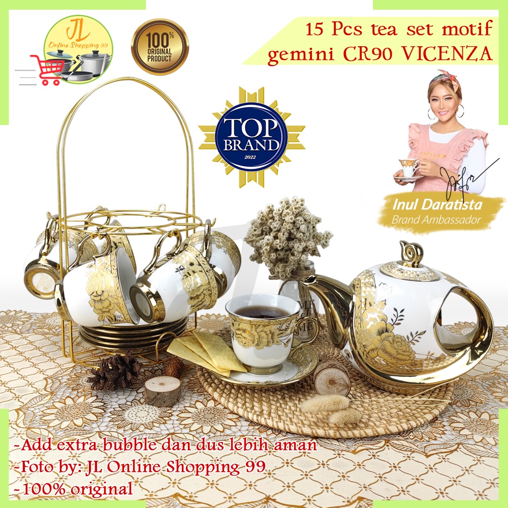 Jual Vicenza Tea Set Porcelain Motif C Magnolia Cangkit Set Teko