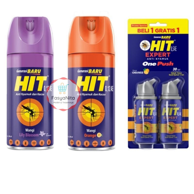 Jual HIT Obat Nyamuk Aerosol Spray Kecil Orange Lily Blossom One Push