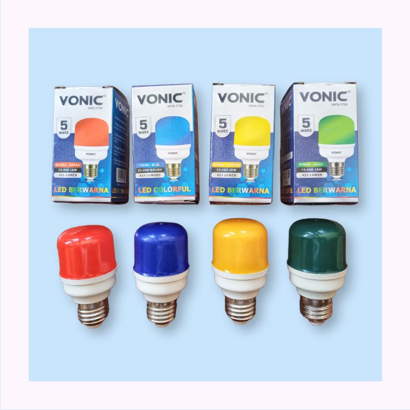 Jual Lampu Led Bulp Warna Watt Vonic Color Lamp Hemat Energi