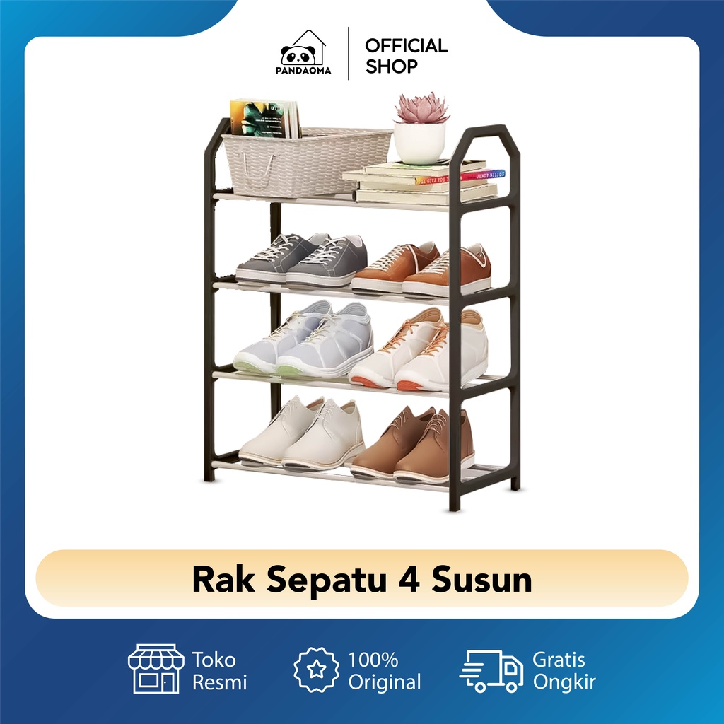 Jual Pandaoma Rak Sepatu 4 Susun Rak Sendal Rak Sandal Susun Portable