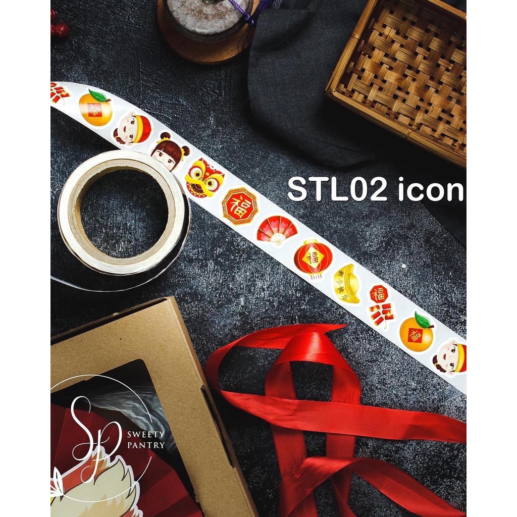 Jual Stiker Sticker Imlek CNY Bulat Toples Box Dus Kotak Kue Shopee