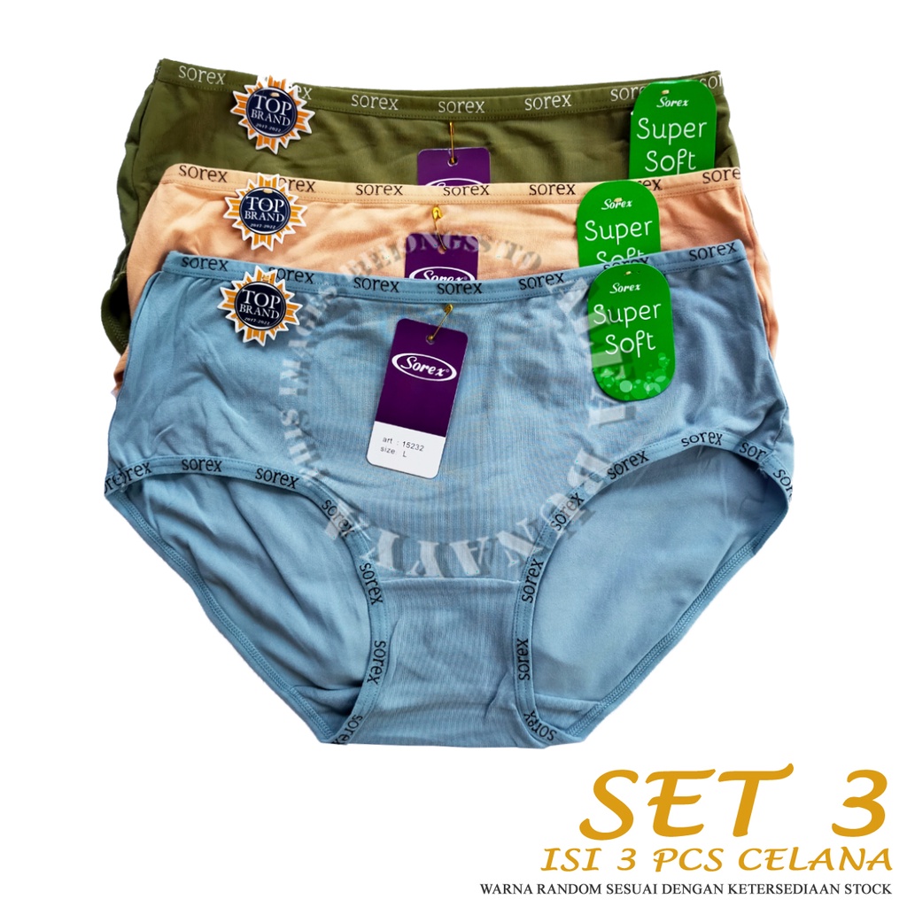 Jual 3 Pcs Celana Dalam Wanita SOREX SUPER SOFT SERIES CD Underwear