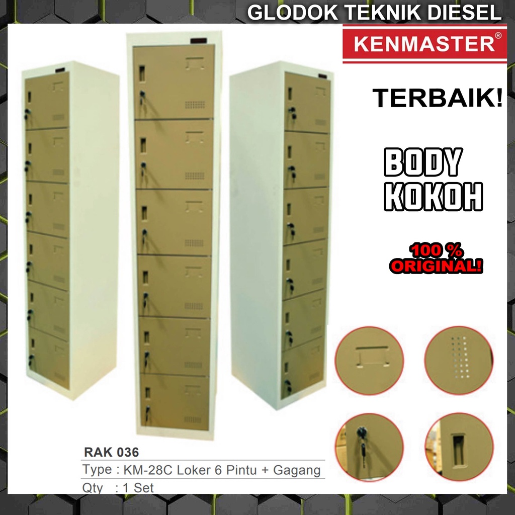 Jual Loker Besi 6 Pintu Gagang Steel Locker 6 Doors Handle Terbaik