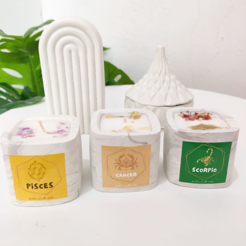 Jual CANDLE ZODIAC Lilin Aromaterapi Scented Candle Souvenir Gift