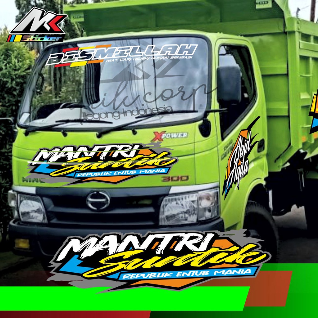 Jual STICKER KABIN DEPAN TRUK CANTER GIGA DUTRO DESAIN BISA REQUEST