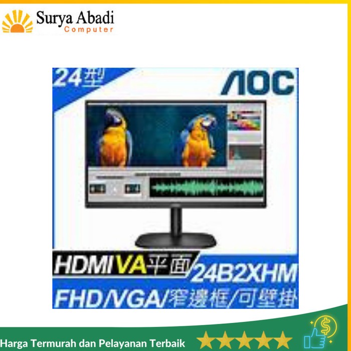 Jual LED Aoc 24B2XHM 24 Inch FHD 75Hz HDMI D Sub Vesa Ultra Slim