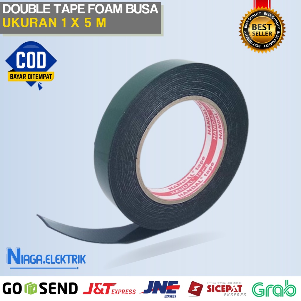 Jual Double Tape Foam Doble Tip 1 X 5 M Solasi Selotip Solasiban Bolak