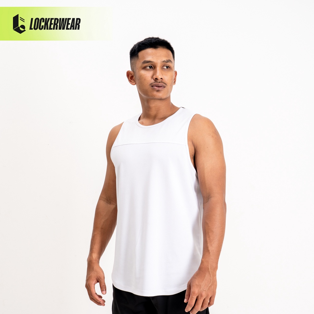 Jual Singlet Olahraga Pria Sleeveless Kaos Tank Top Lekbong Polos Baju