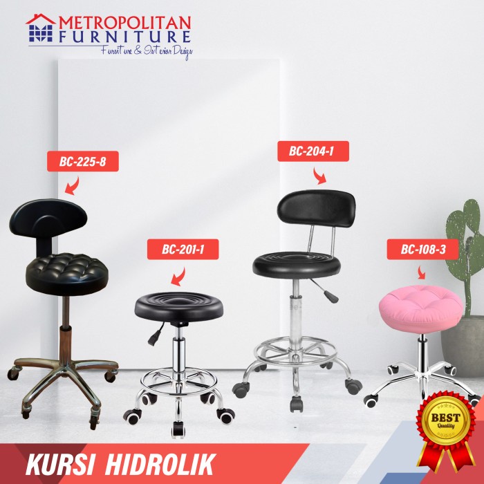 Jual Kursi Salon Hidrolik Bulat Barstool Kursi Lab Roda Shopee