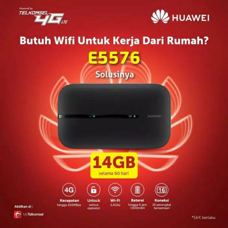 Jual MIFI HUAWEI E5576 MODEM WIFI UNLOCK ALL OPERATOR DAN FITUR BYPASS