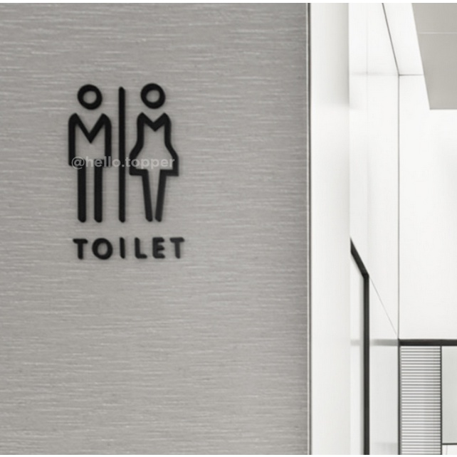 Jual Sign Stiker Toilet Keren Sign Board Restroom Akrilik Timbul