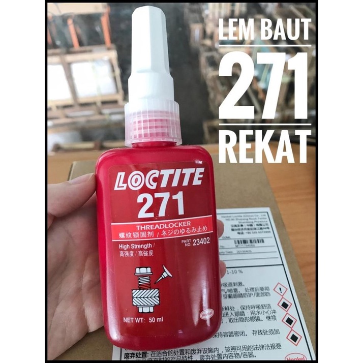 Jual Lem Baut Loctite271 Loctite Threadlocker 271 50 Ml Shopee