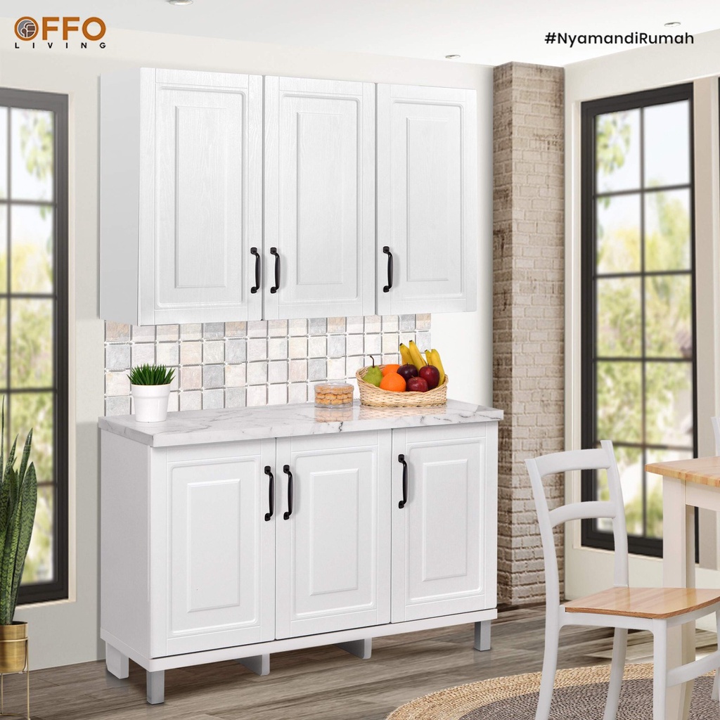 Jual Offo Living Kitchen Set Lemari Dapur Rak 3 Pintu Body Putih