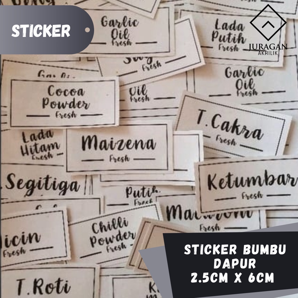 Jual Stiker Label Transparan Nama Bumbu Dapur Waterproof Shopee Indonesia