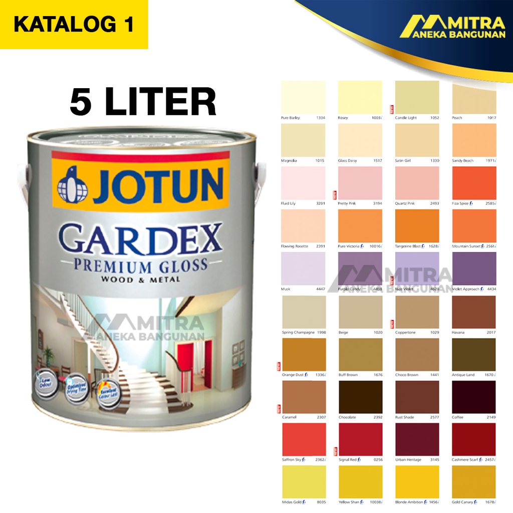 Jual CAT KAYU DAN BESI GARDEX PREMIUM GLOSS JOTUN 5 LITER GALON GLOSS