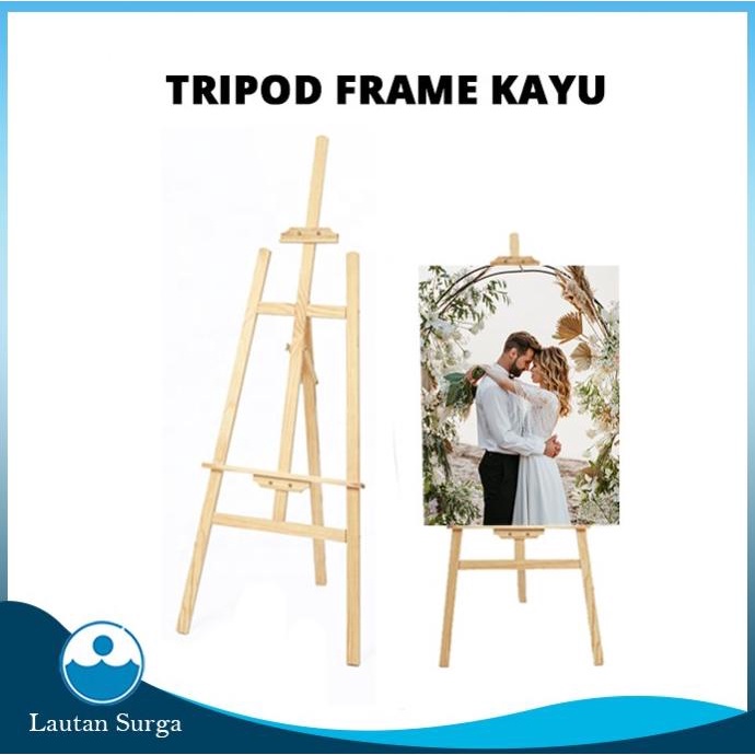 Jual Stand Tripod Wooden Easel Tripod Kayu Stand Lukis Bingkai Foto