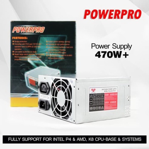 Jual POWER SUPPLY PSU PC KOMPUTER POWERPRO PRO 470 WATT Shopee Indonesia