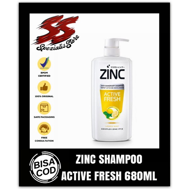 Jual Zinc Shampoo Active Fresh Lemon Mint Ml Shampoo Anti Dandruff