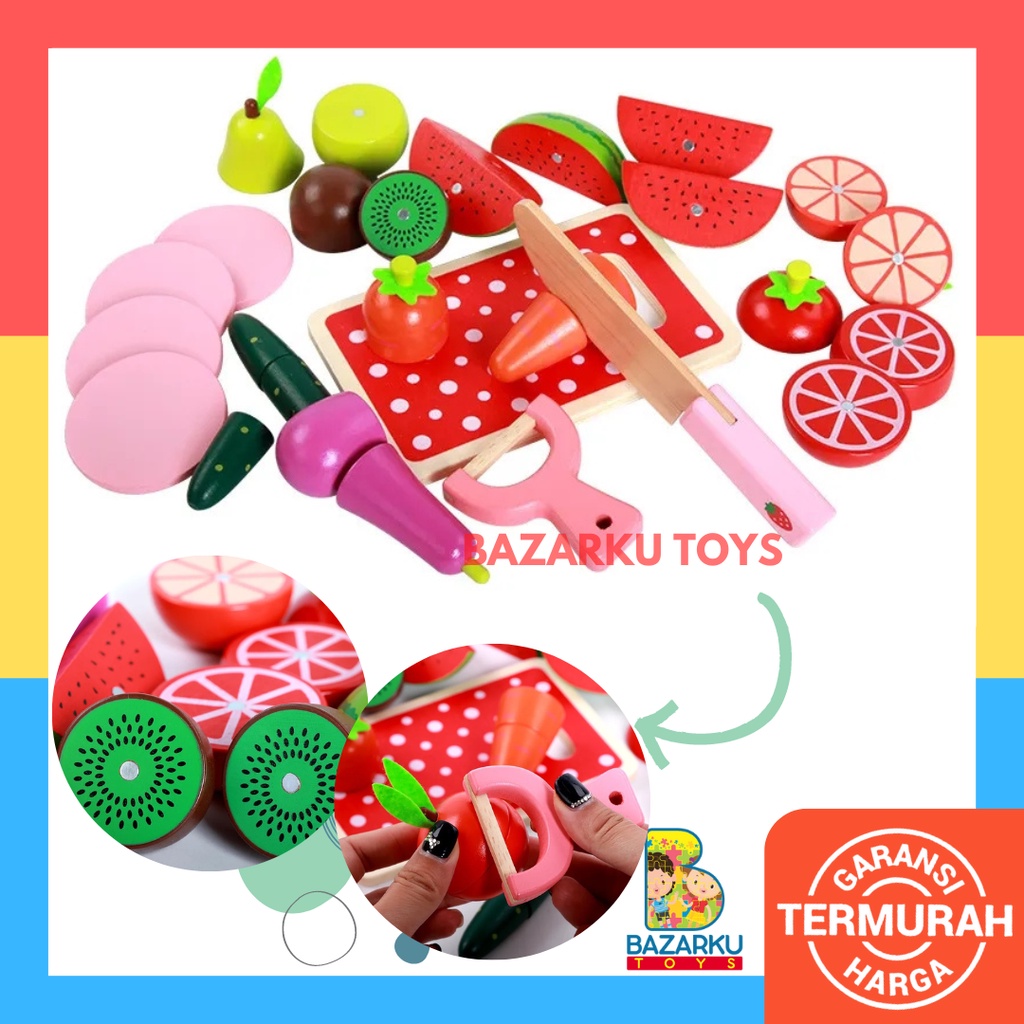 Jual Cut Fruit Game Cutting Toy Mainan Buah Potong Puzzle Magnet Mainan