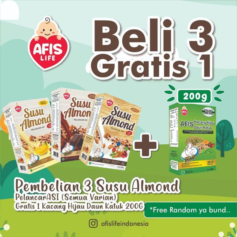 Jual Afis Susu Almond Afis Life Susu Pelancar Asi Booster Shopee