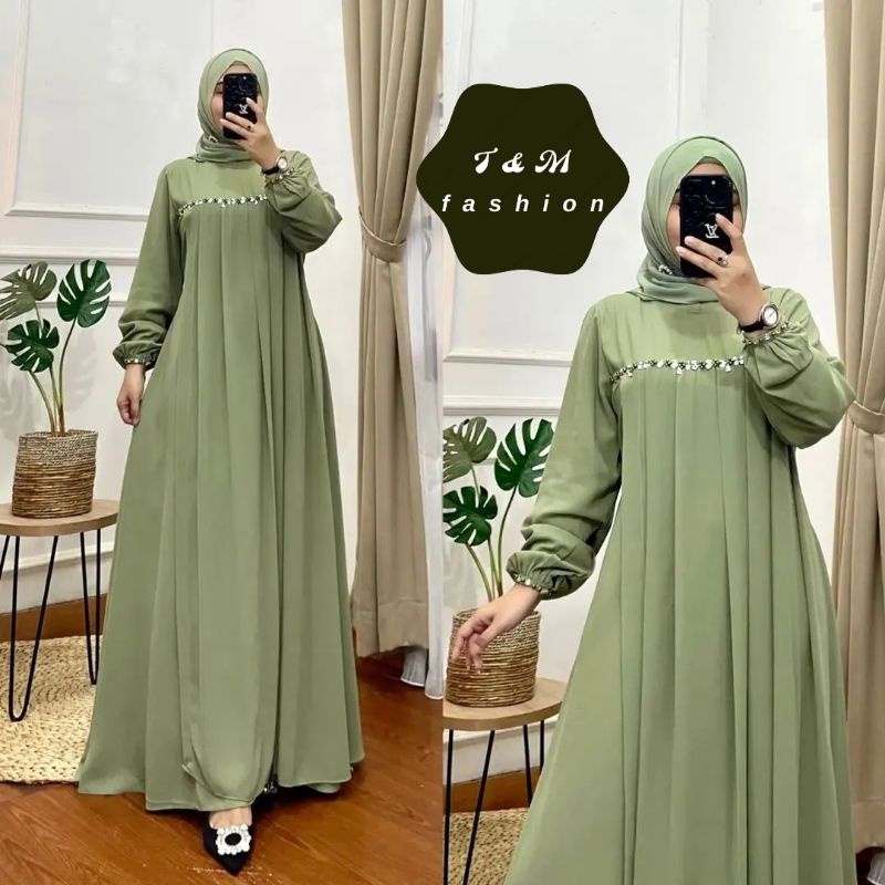 Jual T M Fashion Mariyam Dress Gamis Maxi Premium Size S M L XL XXL