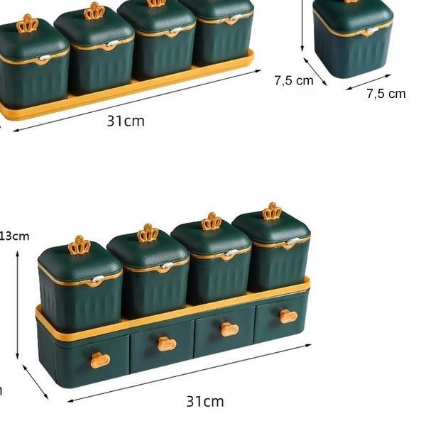 Jual Rak Kotak Tempat Penyimpanan Bumbu Dapur Minimalis Plastik Set