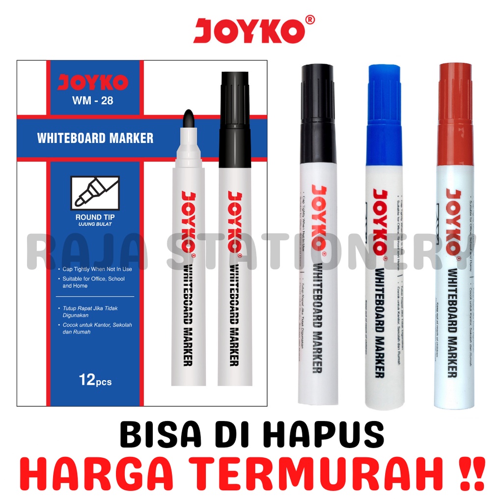 Jual Joyko Whiteboard Marker Black Blue Red Spidol Papan Tulis Joyko