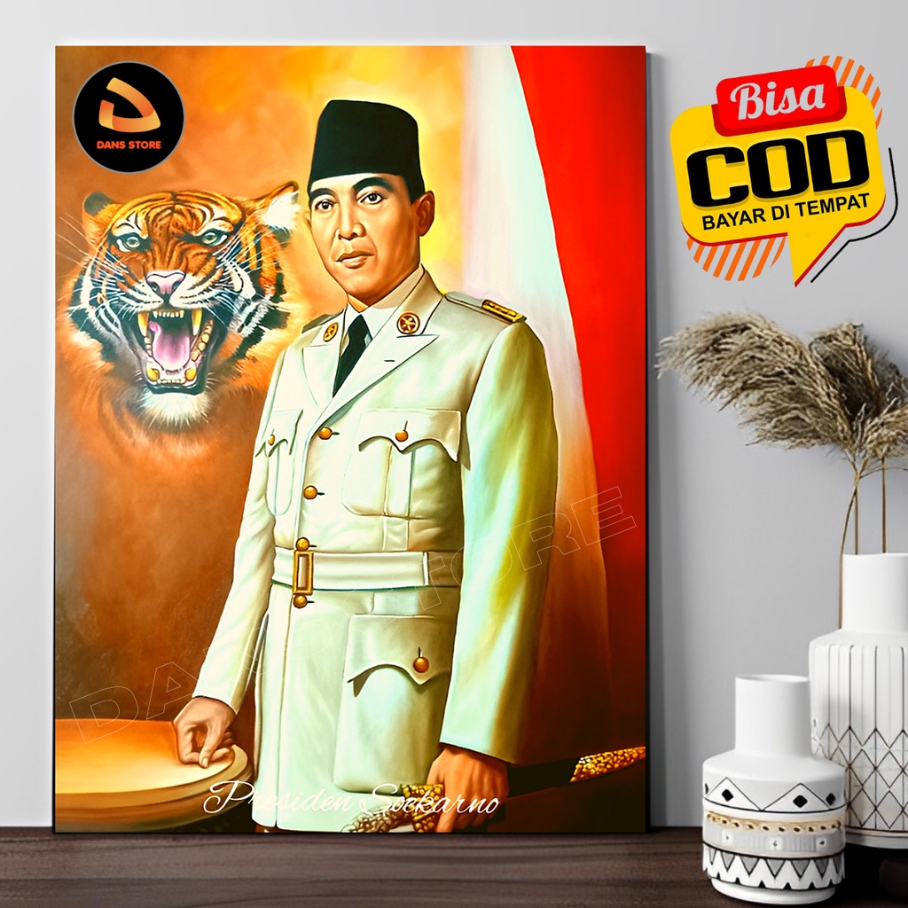 Jual Poster Lukisan Presiden Soekarno Sukarno Pahlawan Nasional Hiasan