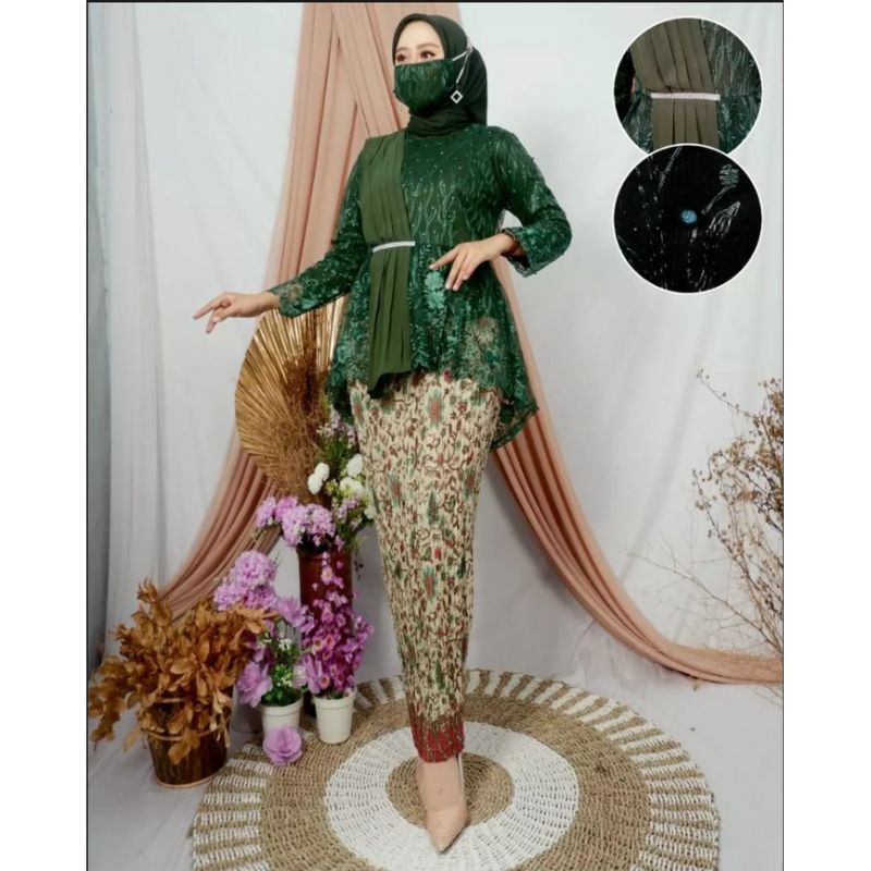 Jual Set Kebaya Aurel Selendang Kebaya Wisuda Kebaya Pesta Kebaya