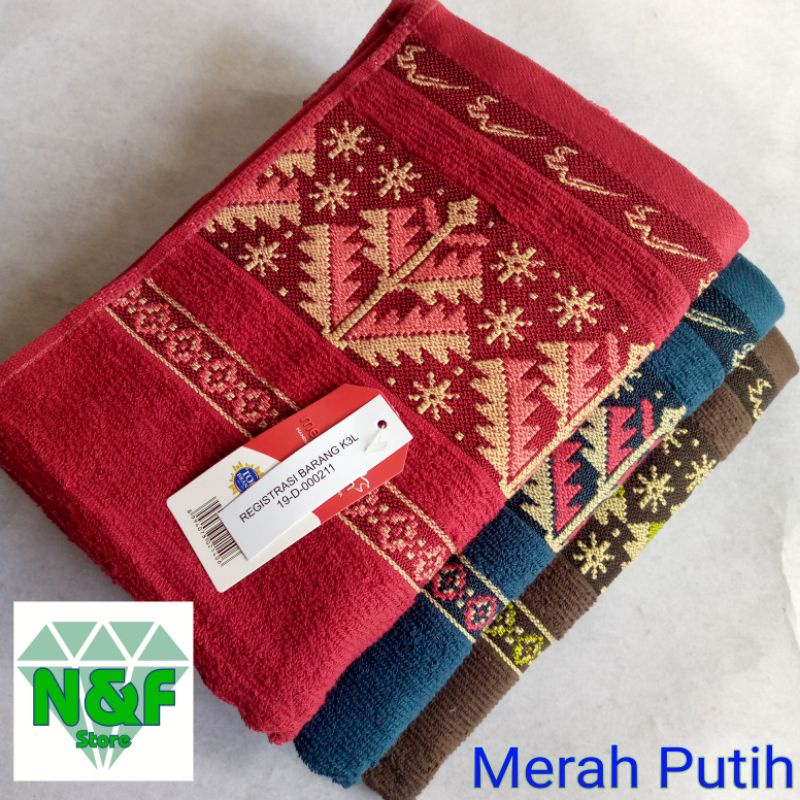 Jual Handuk Merah Putih Motif 50x100 11a Shopee Indonesia