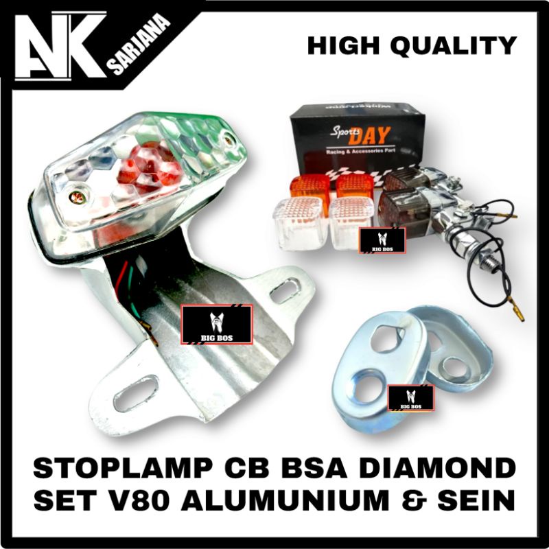 Jual Stoplamp Cb Bsa Lampu Stop Belakang Cb Bsa Diamon Bening Set