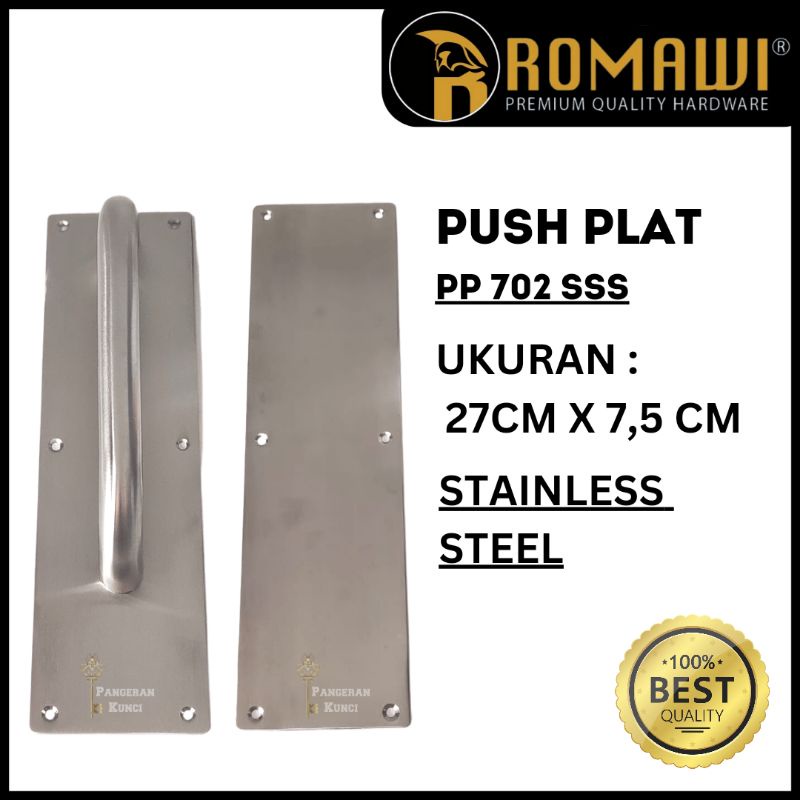 Jual PUSH PLAT HANDLE PINTU PULL PLATE PUSH PLAT STAINLESS STEEL PP 702