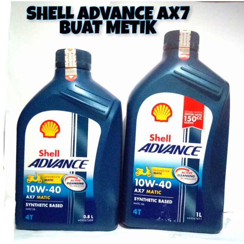 Jual OLI SHELL ADVANCE 4T METIK SCOOTER AX7 SAE 10W 40 0 8ml 1