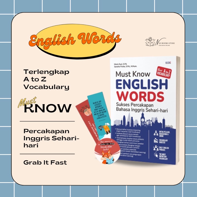 Jual Buku Must Know English Words Sukses Percakapan Bahasa Inggris