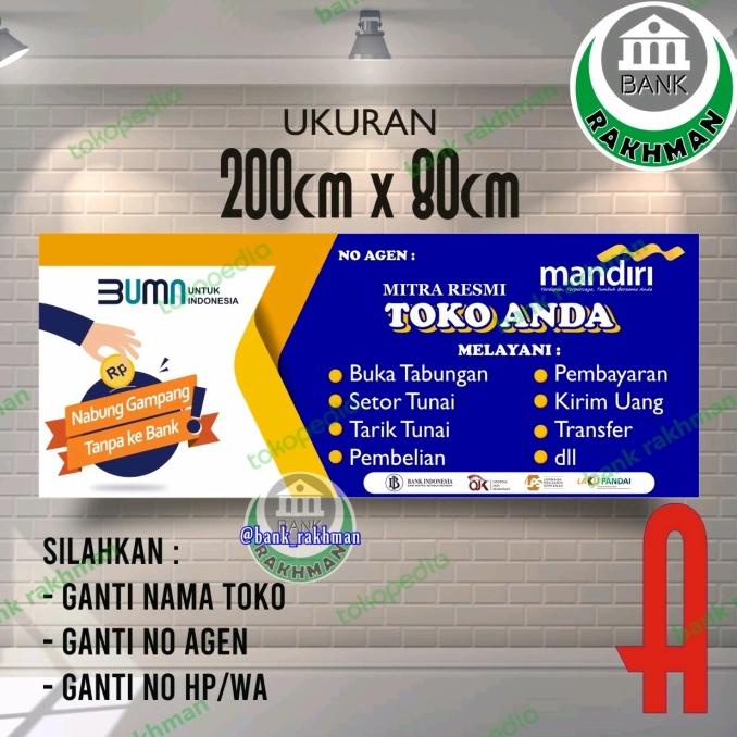 Jual SPANDUK BANNER AGEN MANDIRI ONLINE UKURAN 200CM X 80CM