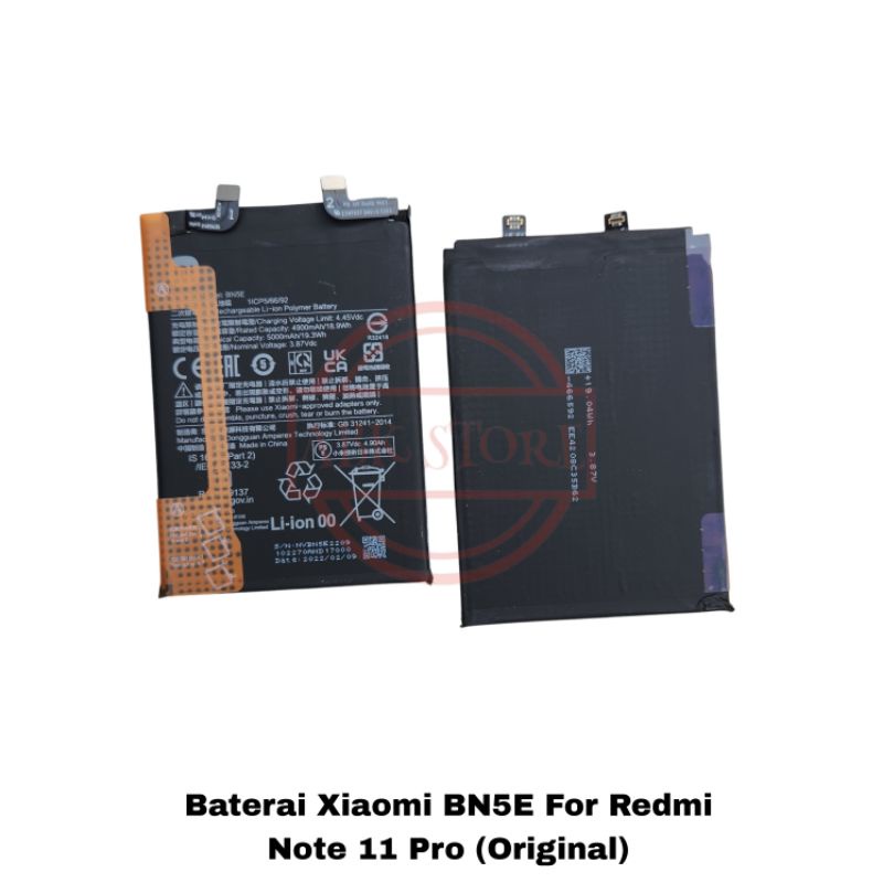 Jual BATERAI BATTERY XIAOMI BN5E FOR REDMI NOTE 11 PRO ORIGINAL