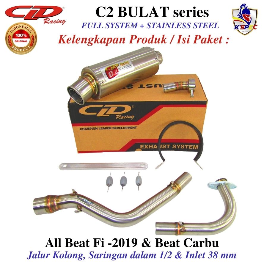 Jual Knalpot CLD Racing Type C2 BULAT Kolong ALL BEAT Fi 2019 BEAT