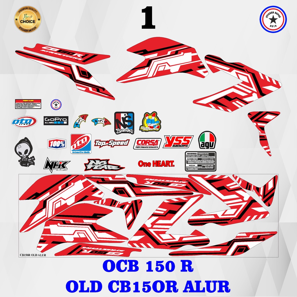 Jual Sticker Striping List Ocb Old Cb R Variasi Alur Cb R Lama