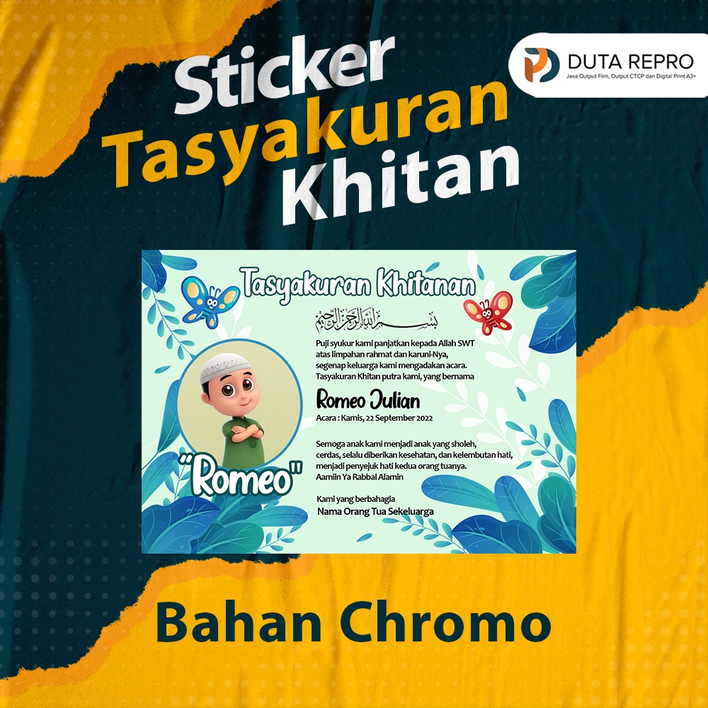 Jual STIKER SYUKURAN KHITANAN STIKER KHITANAN NASI BOX STIKER