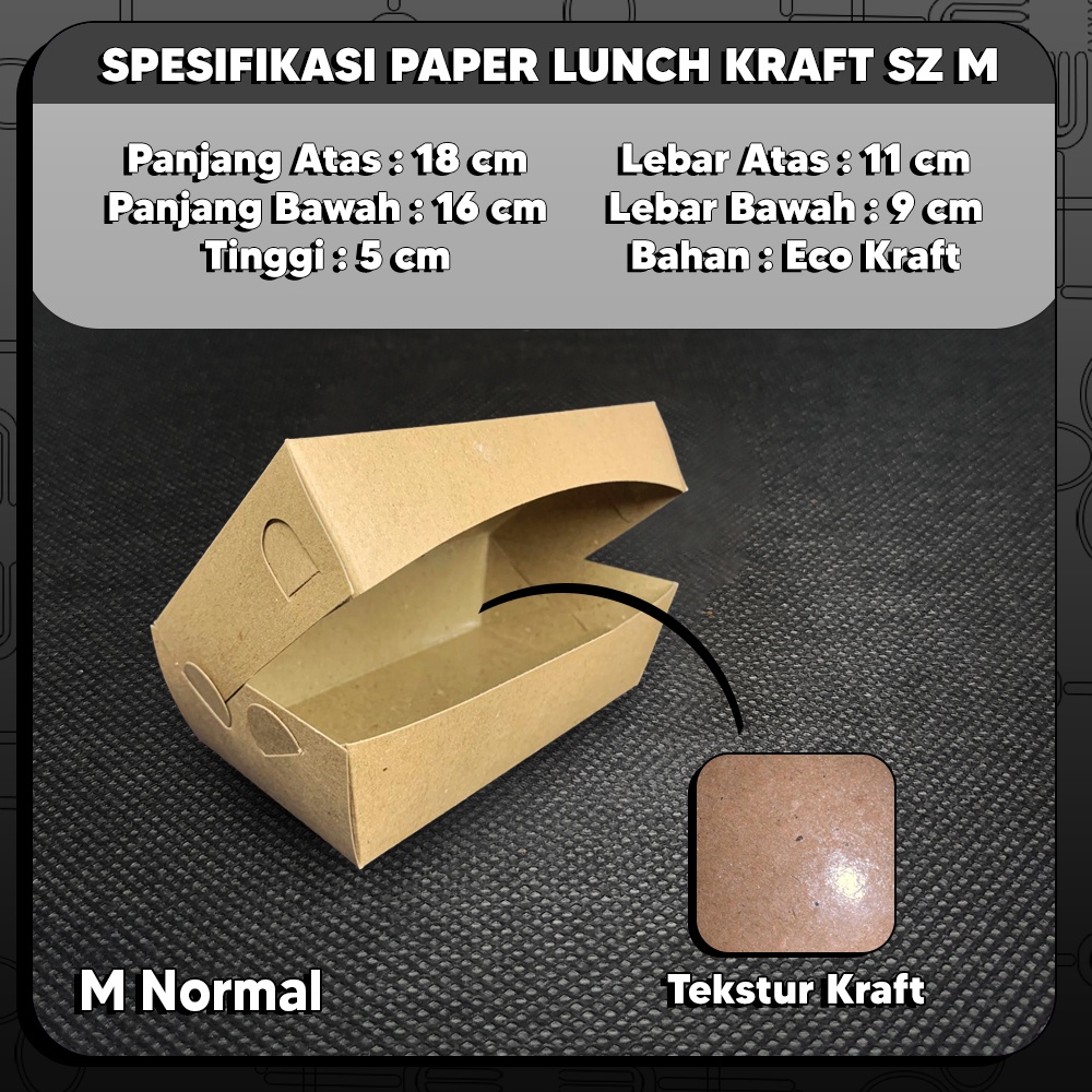 Jual Paper Lunch Coklat Kotak Makan Kertas Putih Kemasan Makanan