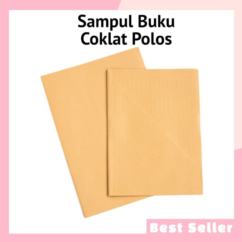 Jual Sampul Buku Polos Coklat Kwarto Boxy 1 Pack Isi 100 Lembar