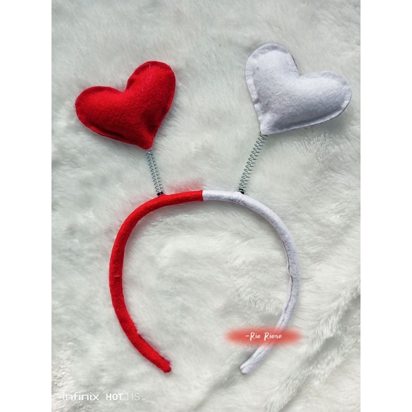 Jual Bando Flanel Love Dengan Per Dan Bendera Merah Putih Edisi